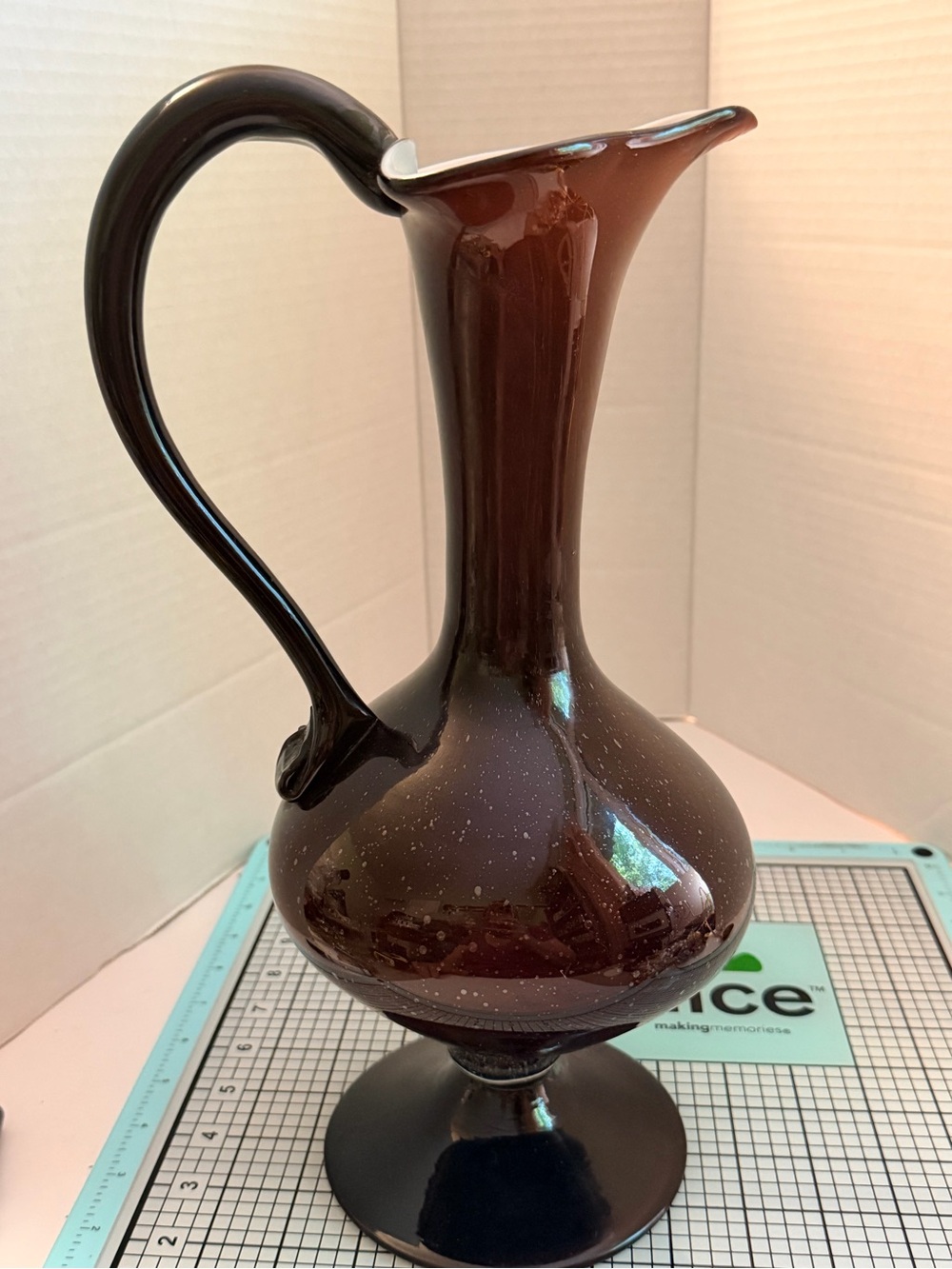 Dark Brown with sparkles Glass Pitcher Vase - Home Accents